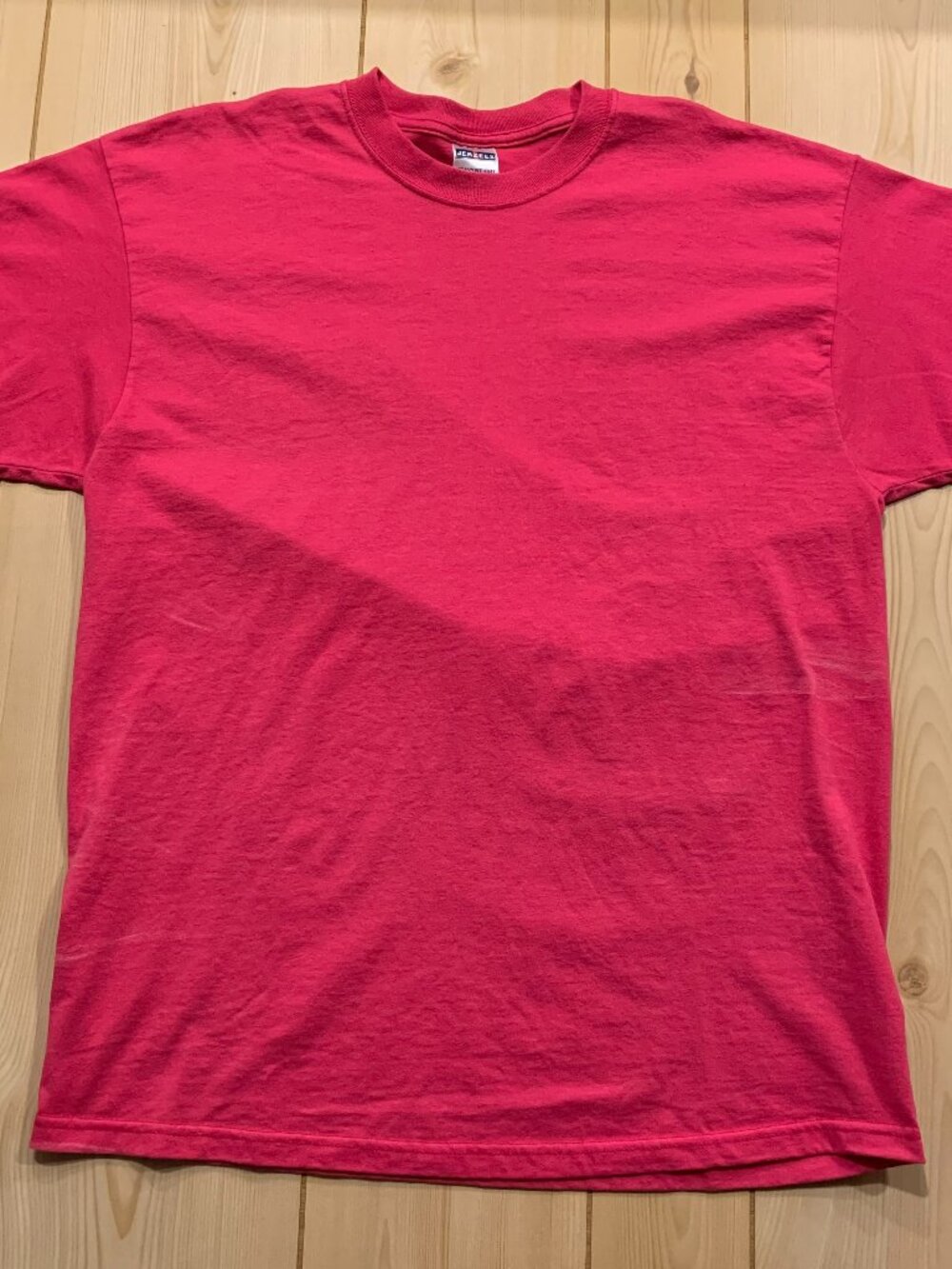 Vintage Y2K Jerzees Blank Plain Solid Heavyweight Blend Hot Pink T-Shirt Size XL